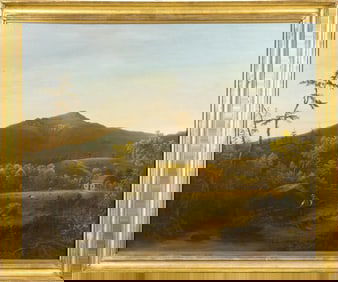 ATTRIB. WALTER ODDIE OIL, FISHING DOWN ON THE FARM.