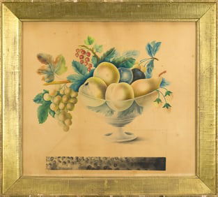FINE 19TH C. AMERICAN THEOREM, COMPOTE OF FRUIT.