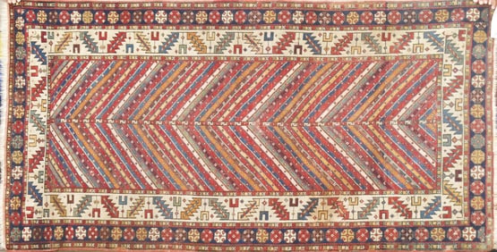 ANTIQUE ORIENTAL SCATTER RUG.