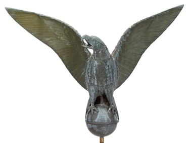 LATE 19TH C. SPREAD WING COPPER EAGLE WEATHERVANE.