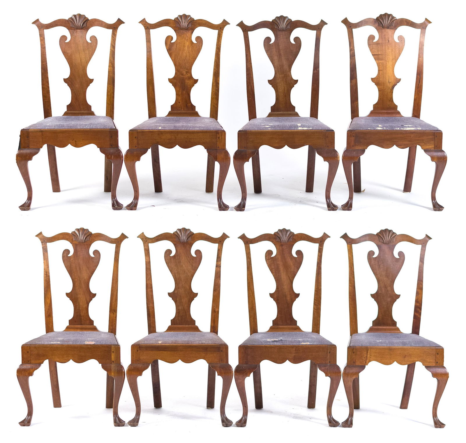 EIGHT 19TH C. AMERICAN DINING CHAIRS. (1 of 18)