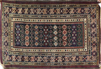 ANTIQUE ORIENTAL SCATTER RUG.