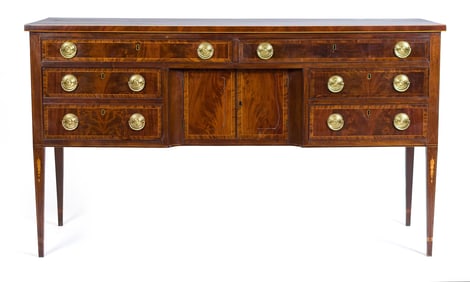 19TH C. AMERICAN INLAID FEDERAL SIDEBOARD.