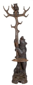 FINE LATE 19TH C. BLACK FOREST CARVED BEAR HALL TREE.