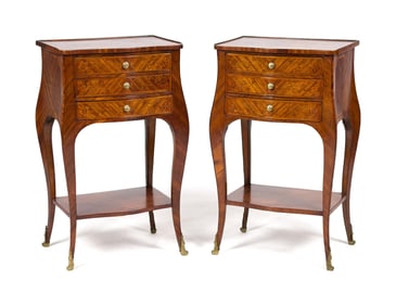 PAIR ANTIQUE FRENCH INLAID STANDS.