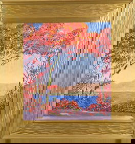 HARRY NEYLAND OIL, AUTUMNAL LAKE SCENE.