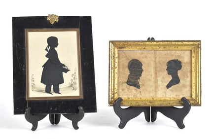EARLY 19TH C. HOLLOW CUT SILHOUETTES, 3 PCS.