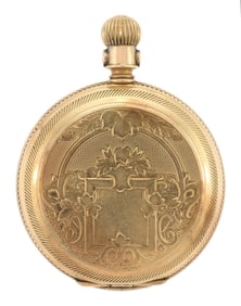ANTIQUE 14K GOLD POCKET WATCH.