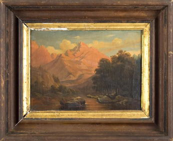 LATE 19TH C. OIL, YOSEMITE LANDSCAPE.