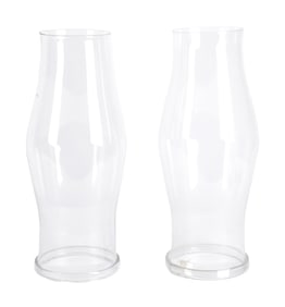 19TH C. FEDERAL BLOWN GLASS HURRICANE SHADES