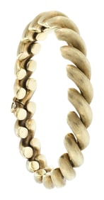 14K GOLD BRUSHED SAN MARCO LINK BRACELET.