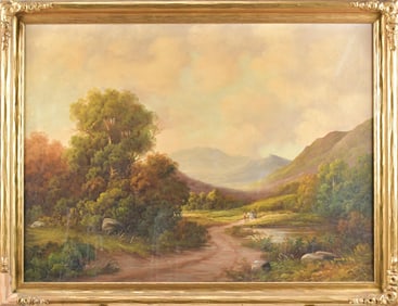 PAUL WESLEY OIL ON CANVAS, CATSKILL LANDSCAPE.