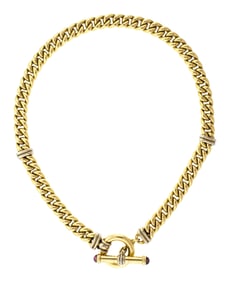 18K GOLD EFFEDUE NECKLACE, 73 GRAMS.