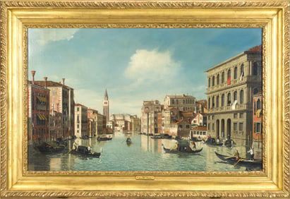 18TH C. WILLIAM JAMES OIL ON CANVAS, GRAND CANAL.