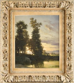 CONSTANT TROYON O/C LANDSCAPE WITH COWS.