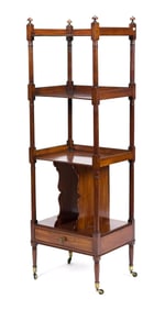 FINE 19TH C. MAHOGANY REGENCY ETAGERE.