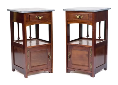 PR. SEURRIER BOVY ART NOUVEAU MARBLE TOP STANDS.