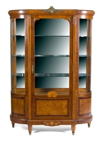 A 19TH C. FRENCH INLAID & ORMOLU MOUNTED CABINET.