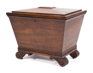 19TH C. CLASSICAL CARVED CELLARETTE.