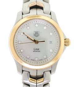 TAG HEUER 18K GOLD & STAINLESS LADIES WATCH.