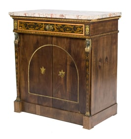 19TH C. NEOCLASSICAL INLAID MUSIC CABINET.