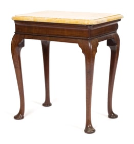 18TH C. QUEEN ANNE MAHOGANY SLAB TABLE.