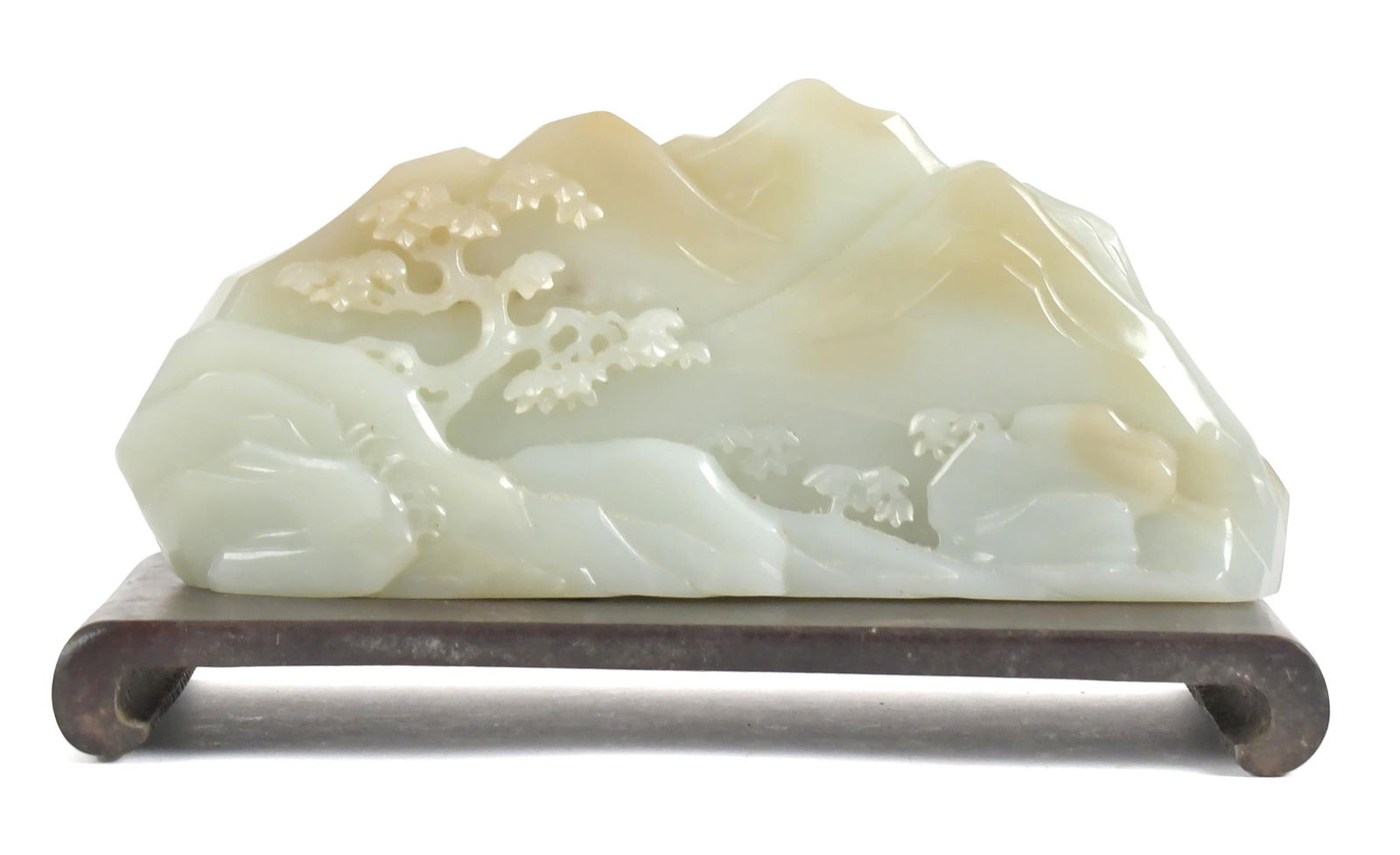 19TH C. CHINESE CARVED JADE BOULDER. (1 of 18)