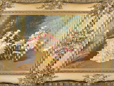 AUGUST STEPHAN OIL ON CANVAS, 18TH C. INTERIOR.