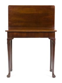 MID-18TH C. ENGLISH QUEEN ANNE MAHOGANY CARD TABLE.