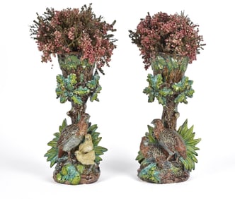 PAIR OF JOSEPH ROTH MAJOLICA PLANTERS.