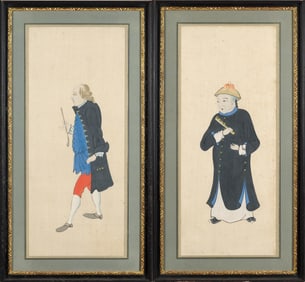 18TH C. CHINESE FIGURAL PAINTINGS.