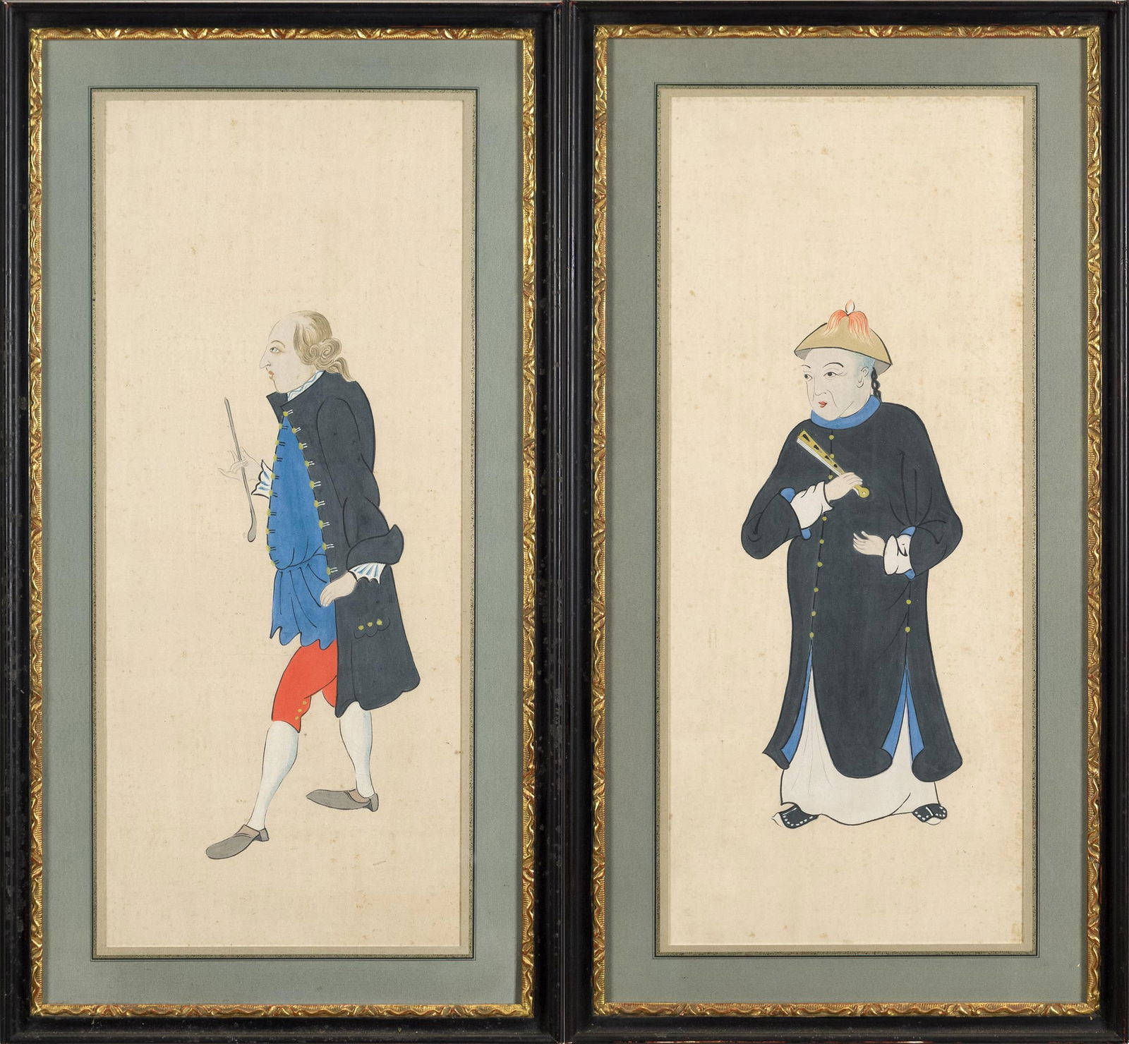 18TH C. CHINESE FIGURAL PAINTINGS. (1 of 13)