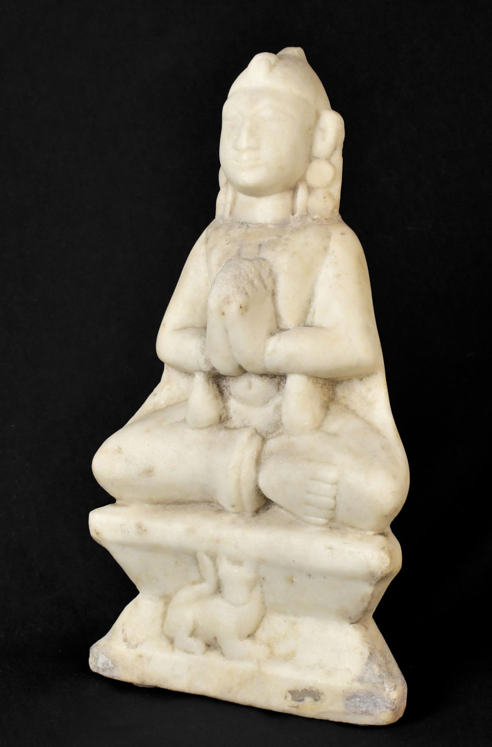 EARLY ASIAN CARVED WHITE MARBLE BUDDHA. (1 of 9)