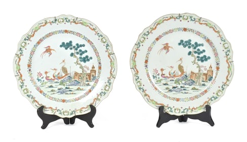 PAIR 18TH C. CHINESE EXPORT CHARGERS.