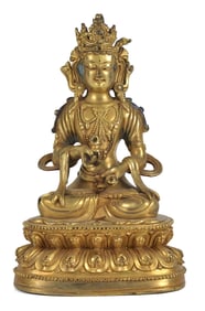 ANTIQUE SIGNED GILT BUDDHA.