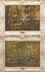 TWO H.W. RANGER OILS, WOODED LANDSCAPES.