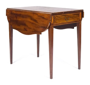 AMERICAN HEPPLEWHITE MAHOGANY PEMBROKE TABLE.