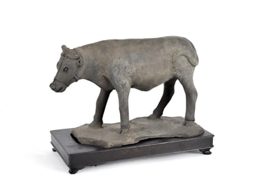 CHINESE TOMB FIGURE, OX, XIA DYNASTY.