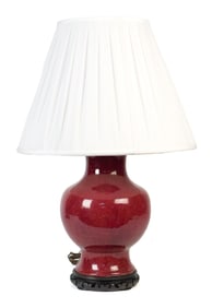 18TH/19TH C. CHINESE SANG DE BOEUF LAMP.