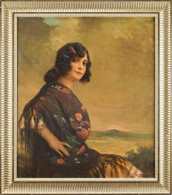 ANTONIO TORRES FUSTER OIL, PORTRAIT OF A WOMAN.