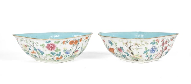 TWO 19TH C. CHINESE FAMILLE ROSE BOWLS.