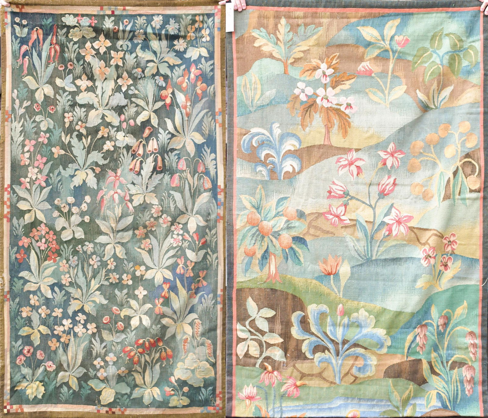 TWO VINTAGE EDGEWATER LOOMS TAPESTRY. (1 of 14)