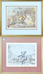 TWO GILLRAY SATIRICAL NAPOLEONIC ETCHING.