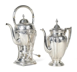 STERLING SILVER TEA AND COFFEE SET.