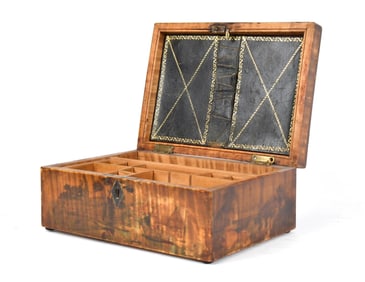 19TH C. SCHOOL GIRL DECORATED SEWING BOX.
