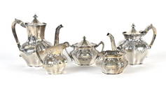 REED & BARTON STERLING SILVER TEA SET, 5 PCS.