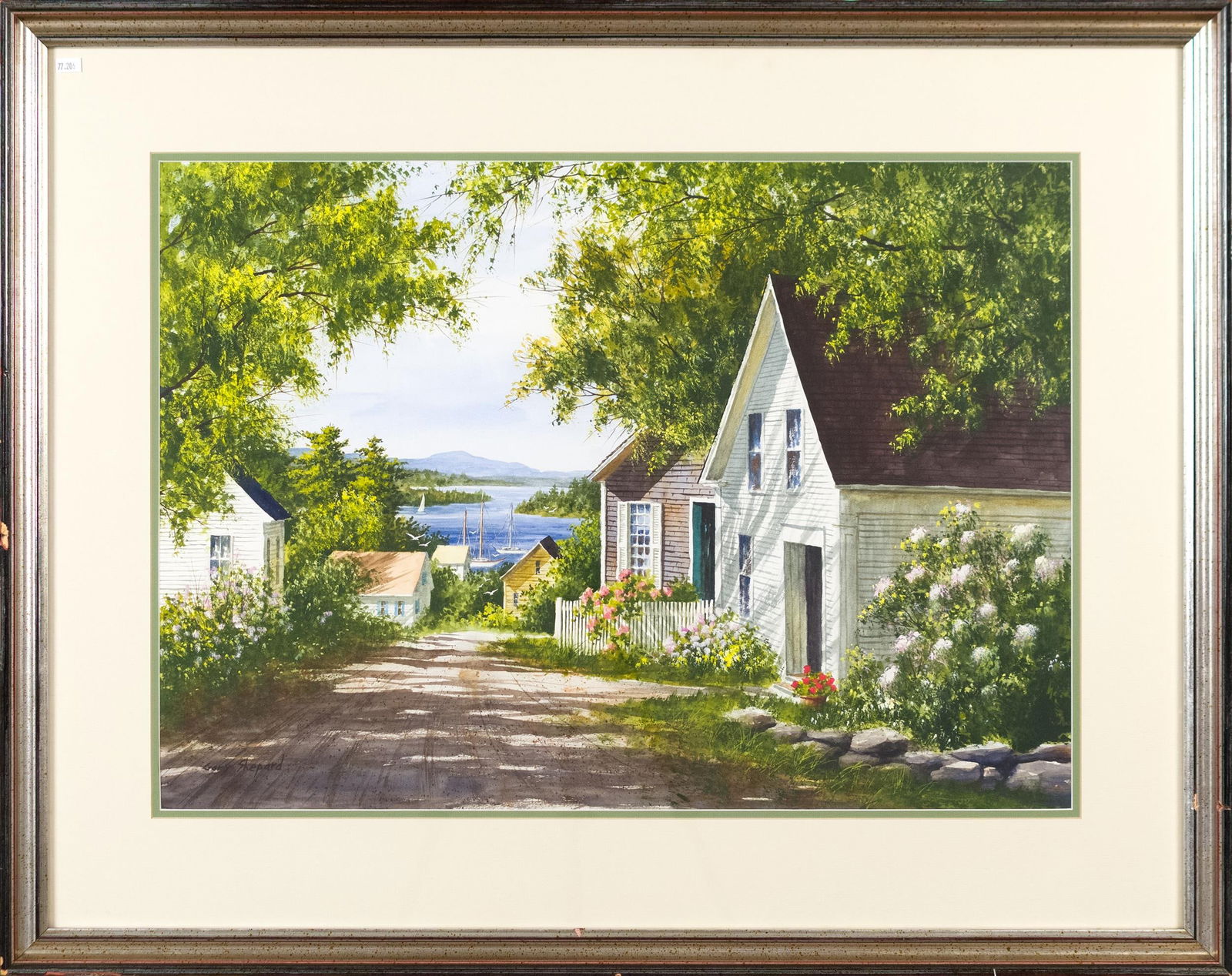 GARY SHEPARD WATERCOLOR, HARBOR VILLAGE. (1 of 7)