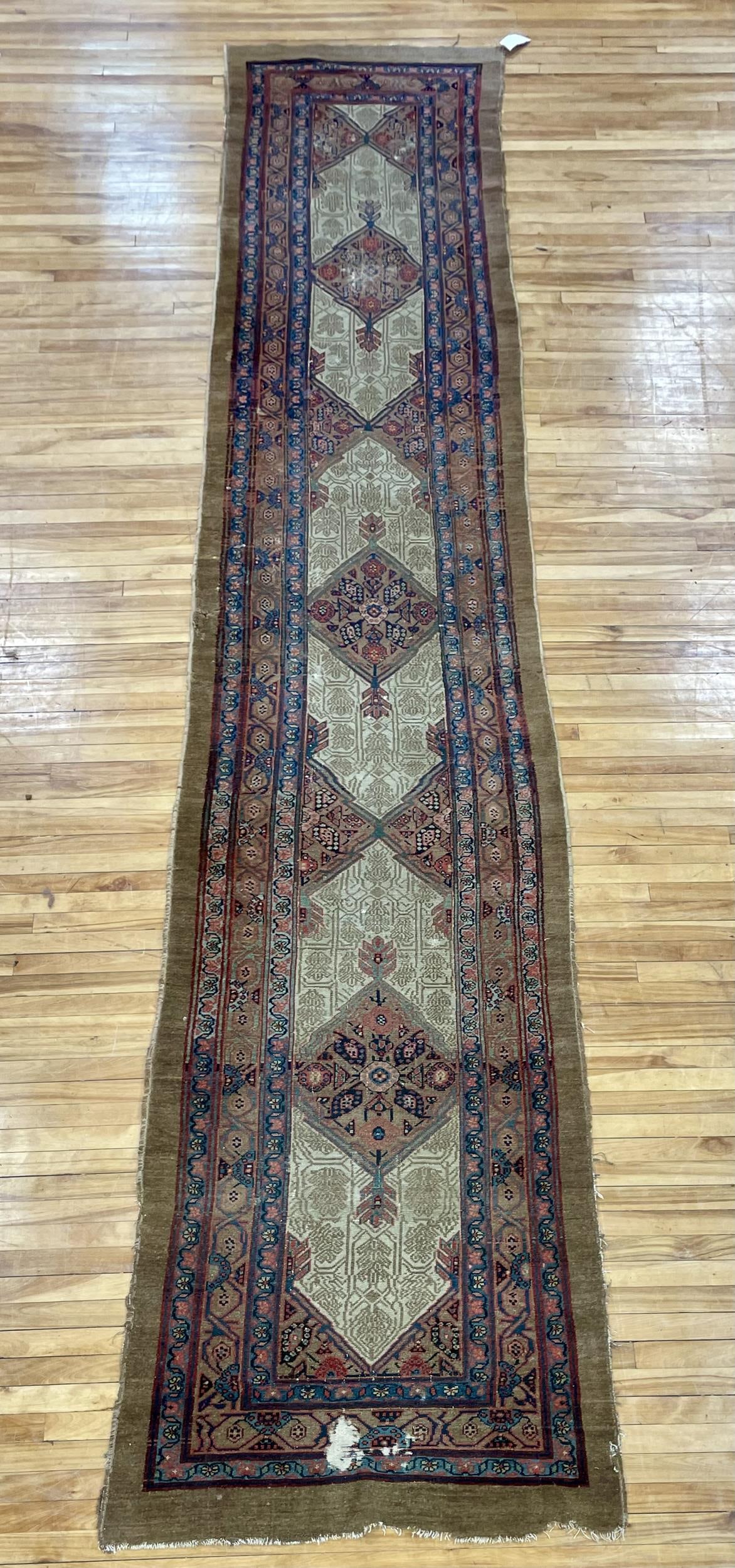 ANTIQUE ORIENTAL CAMEL HAIR RUNNER RUG. (1 of 8)