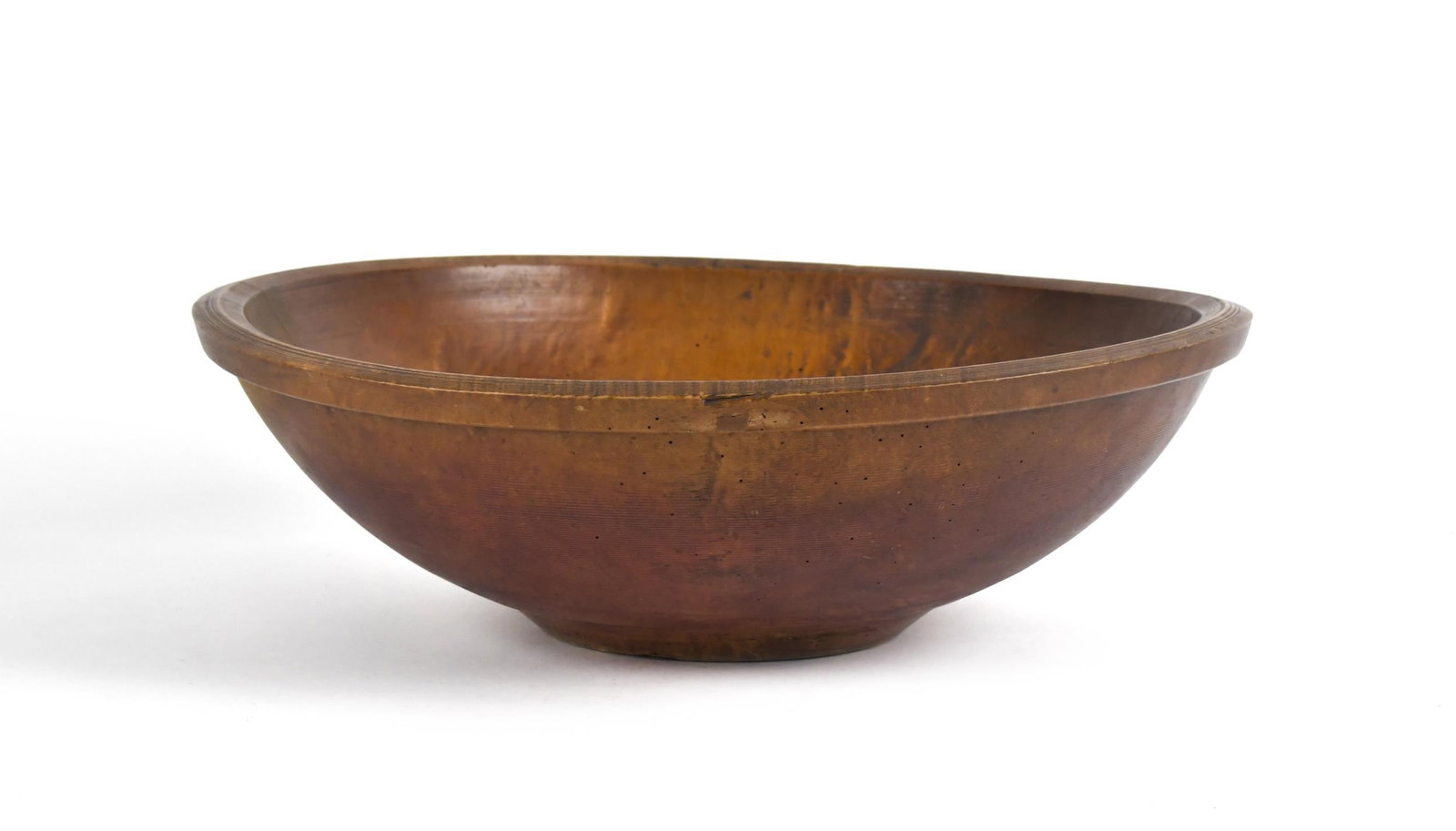 19TH C. TURNED WOOD CHOPPING BOWL. (1 of 8)