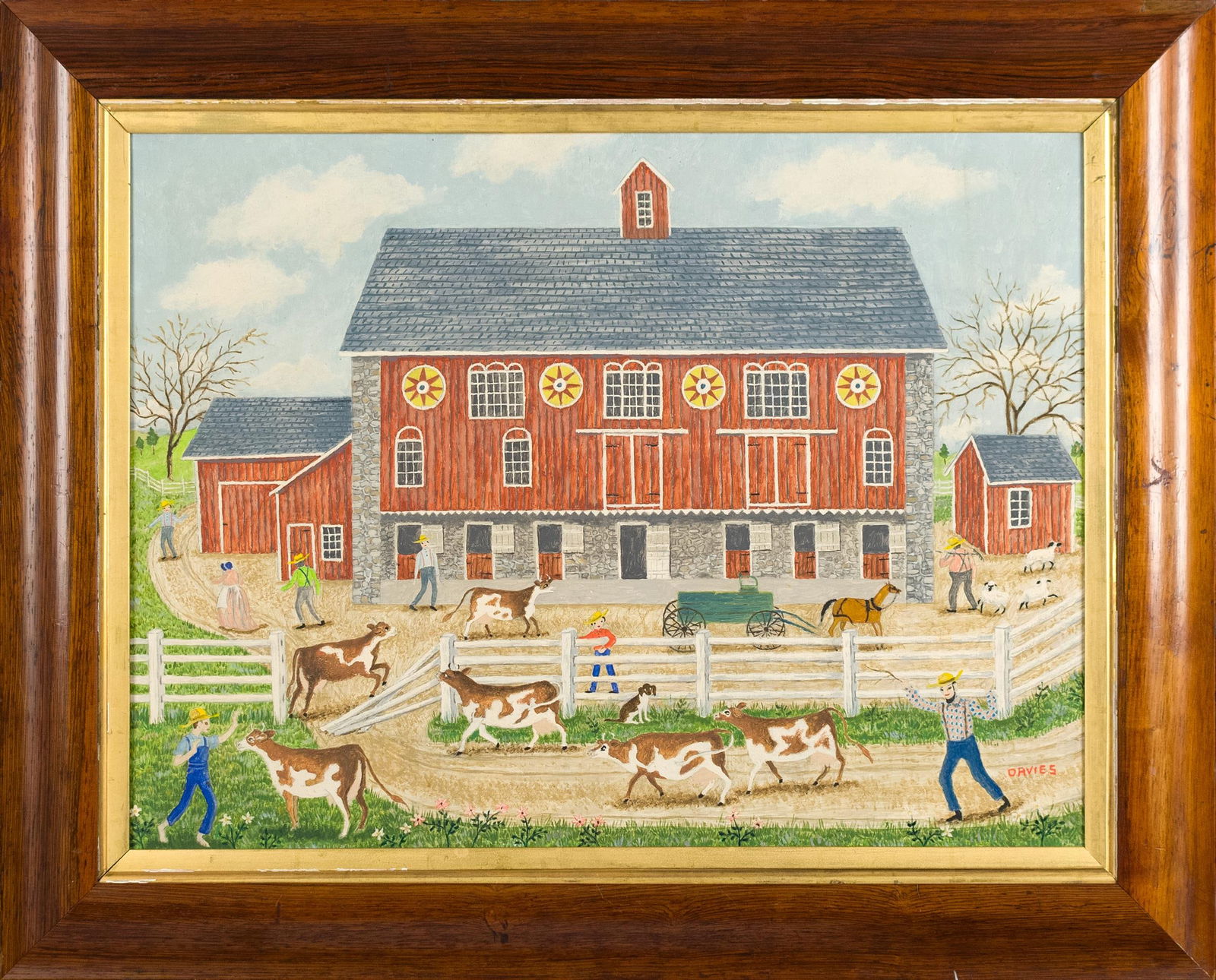 ALBERT W. DAVIES OIL ON BOARD, PA DUTCH BARN. (1 of 9)